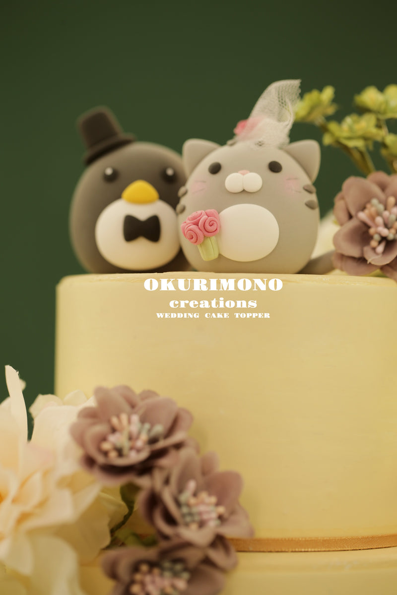 Penguin and Kitty Wedding Cake Topper