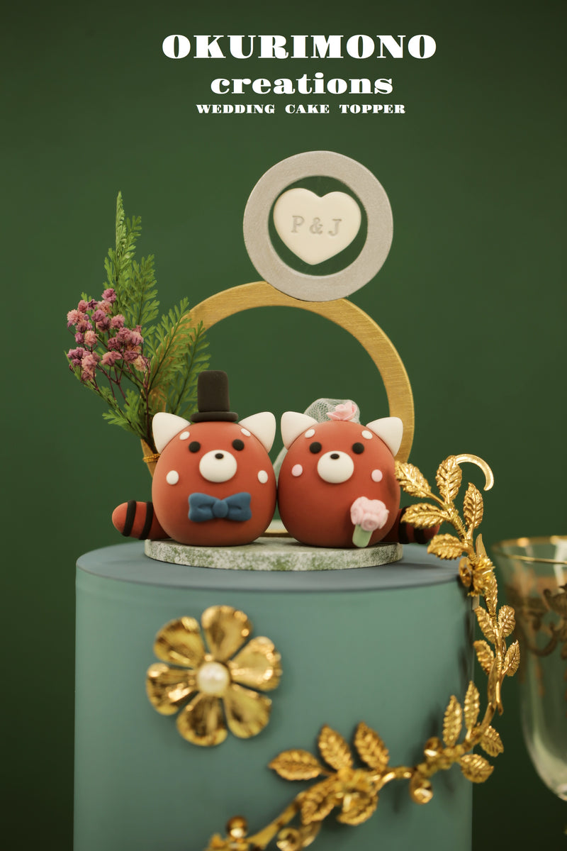 red panda wedding cake topper