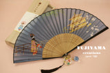 Japanese Hand Fan,Kimono Sensu,with handmade wooden box