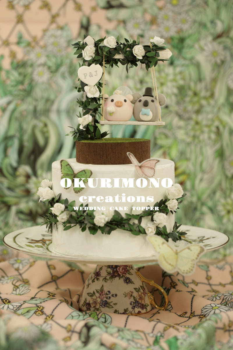 koala and pig Wedding Cake Topper