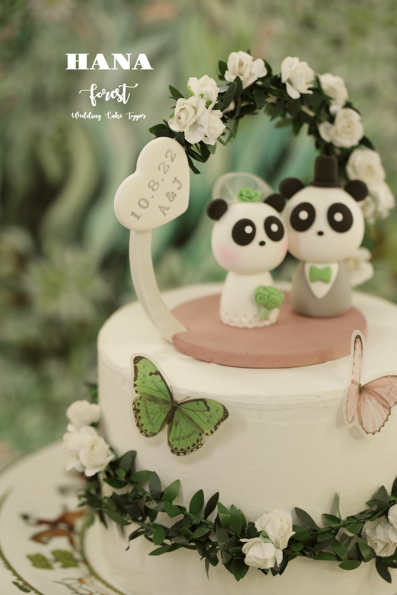 panda wedding cake topper