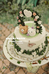 panda and polar bear wedding cake topper