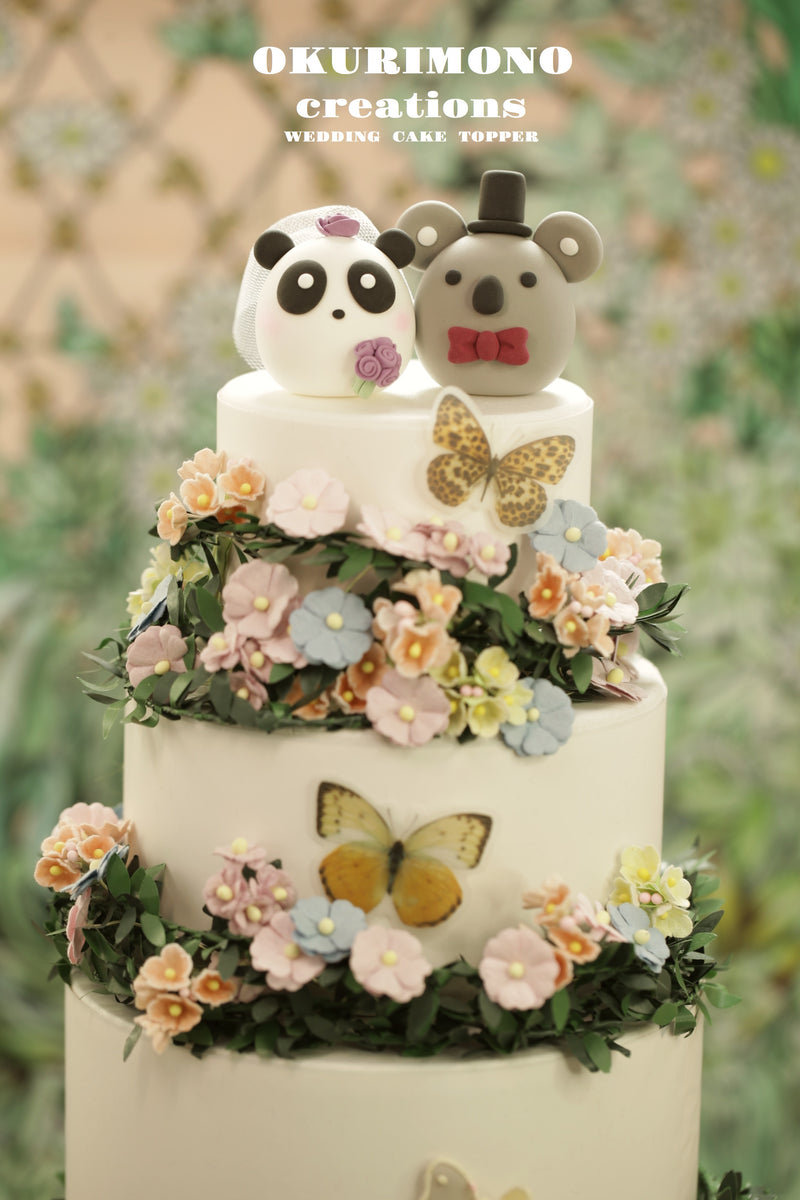 koala and panda Wedding Cake Topper