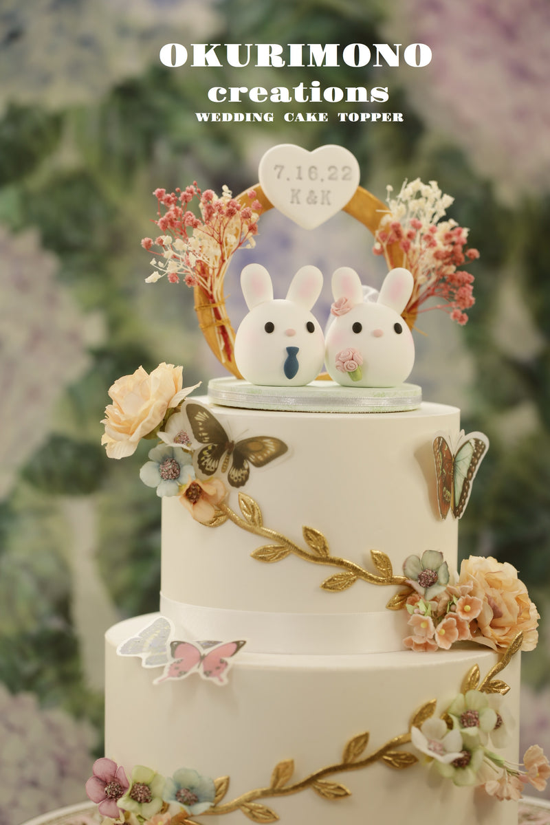 bunny and rabbit  wedding cake topper