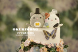 kitty wedding cake topper,calico cat and tabby cat wedding cake topper