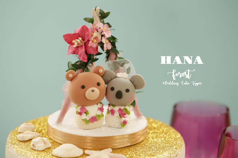 bear and koala wedding cake topper