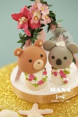 bear and koala wedding cake topper