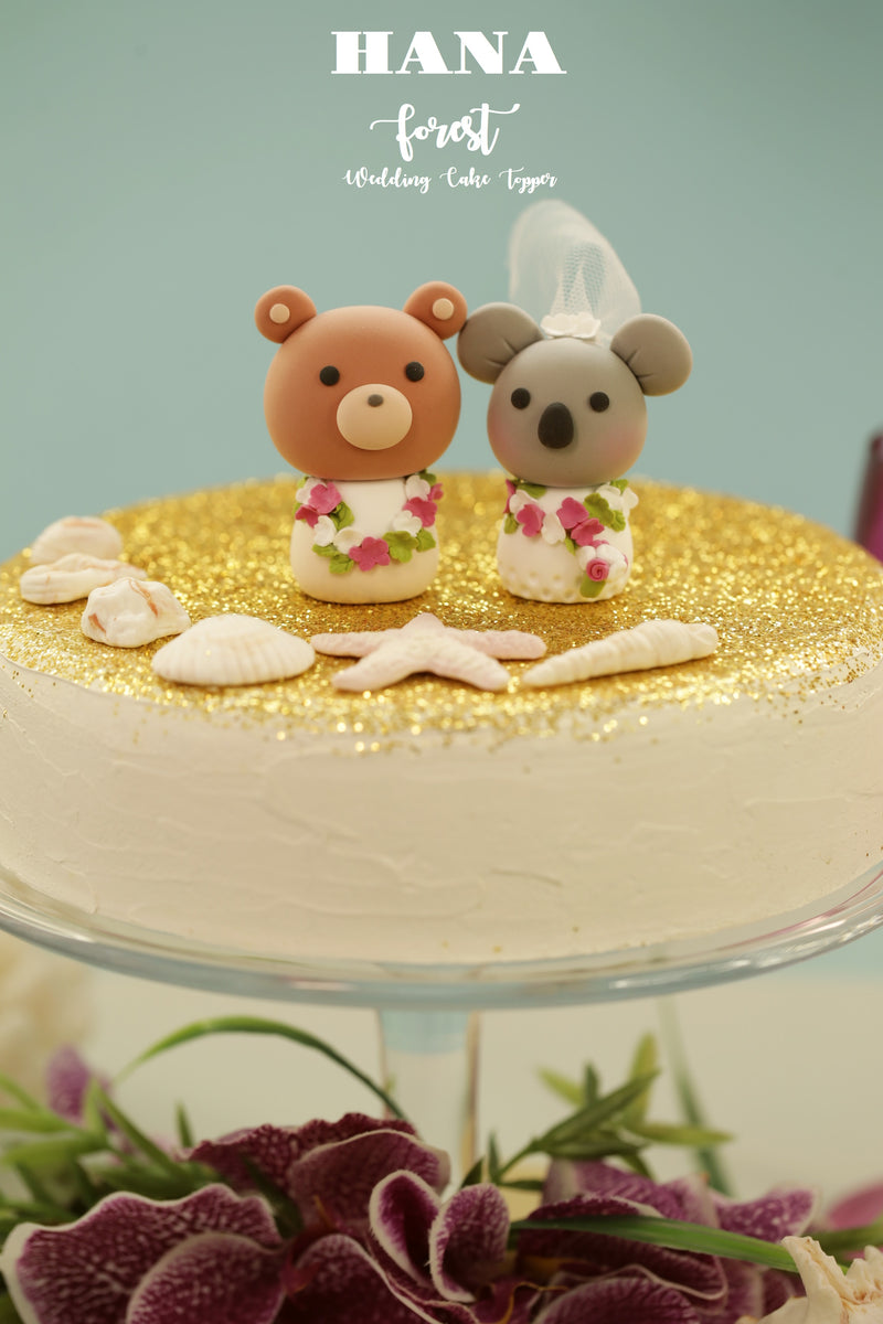 bear and koala wedding cake topper – Kikuike Handmade Studio