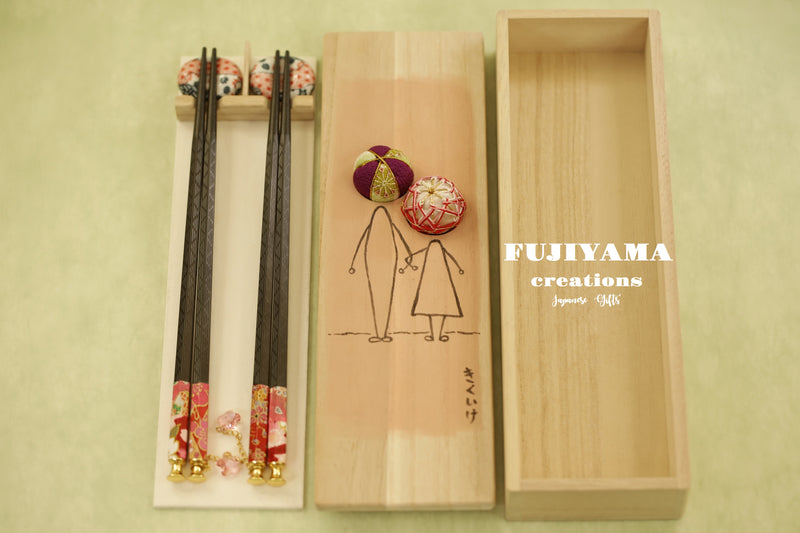 Handmade Japanese Chopsticks set with wooden box