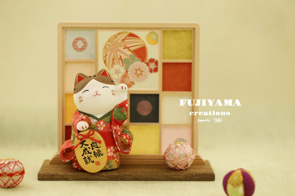 Handmade Japanese Kawaii kimono Cat,Maneki Neko,D120