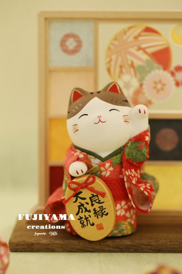 Handmade Japanese Kawaii kimono Cat,Maneki Neko,D120