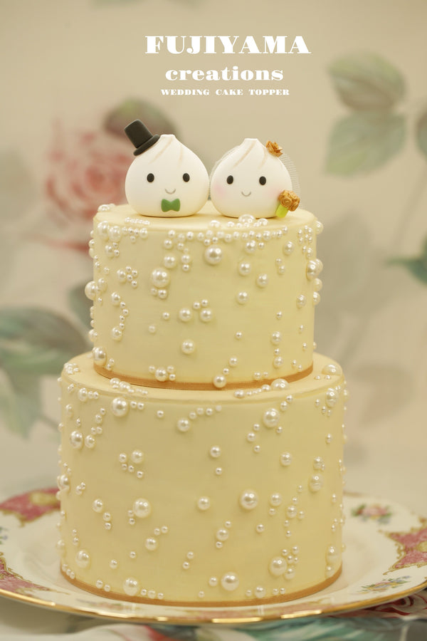 cute bao couple wedding cake topper