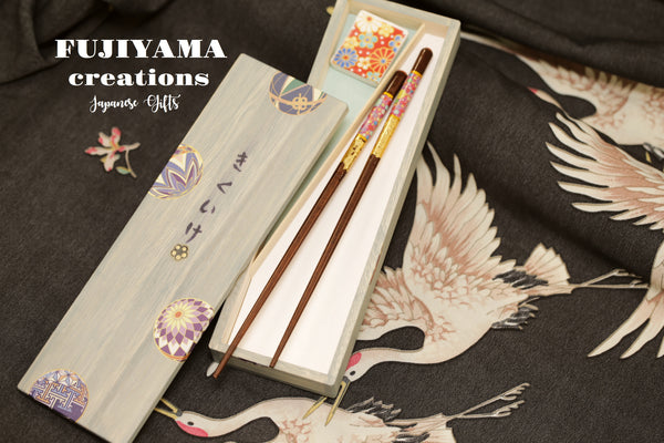 Handmade Japanese Chopsticks set with wooden box,C246