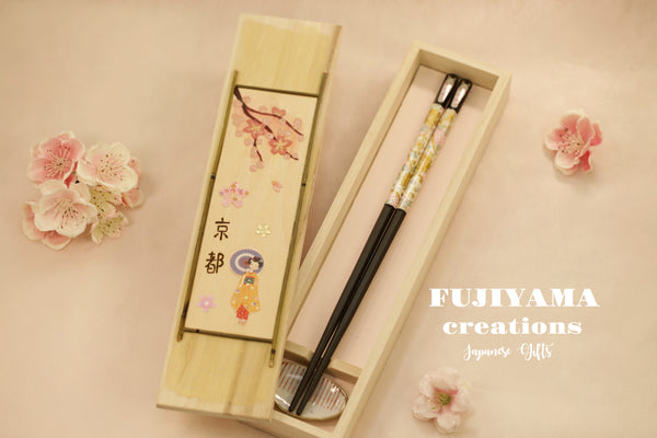 Handmade Japanese Chopsticks set with wooden box