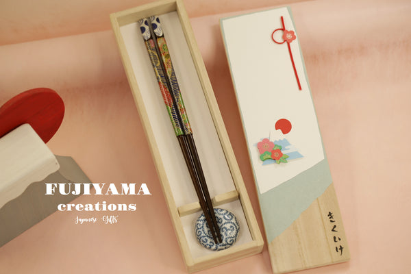 Handmade Japanese Chopsticks set with wooden box C218