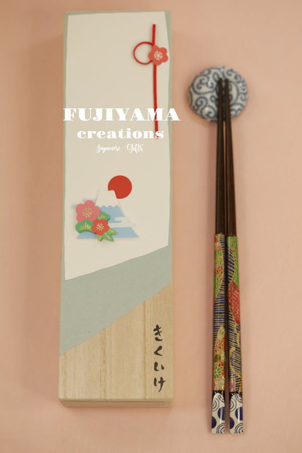 Handmade Japanese Chopsticks set with wooden box C218