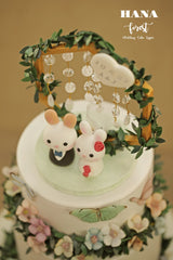 bunny and rabbit wedding cake topper