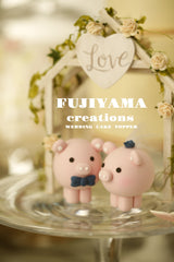 pig and piggy wedding cake topper