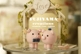 pig and piggy wedding cake topper