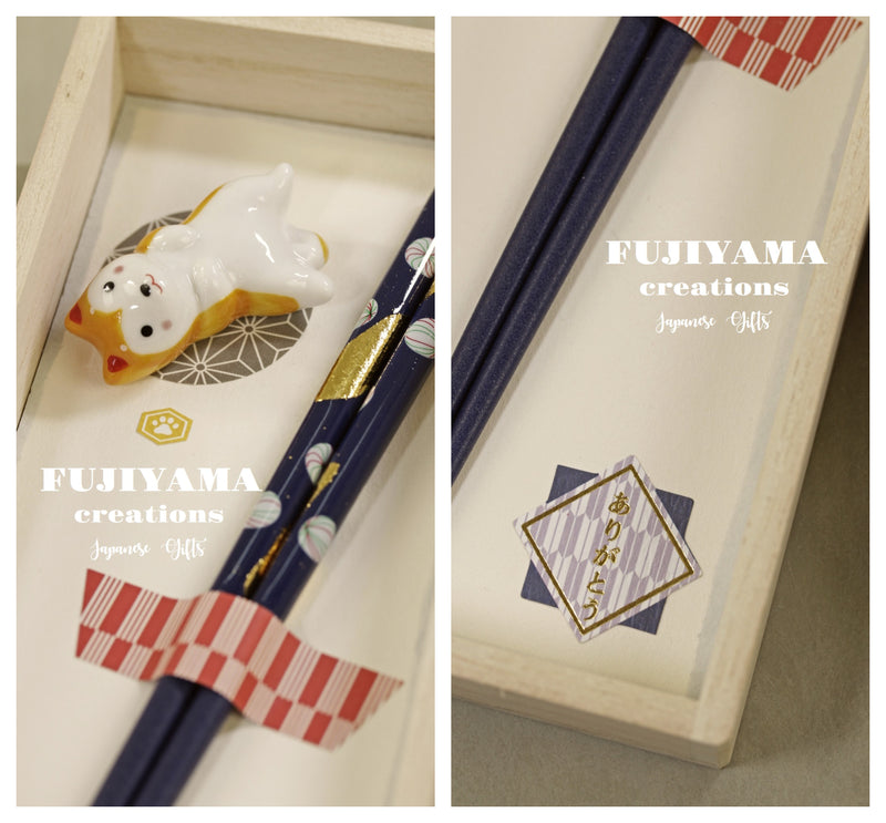 Handmade Japanese Chopsticks set with wooden box C206