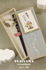 Handmade Japanese Chopsticks set with wooden box C206