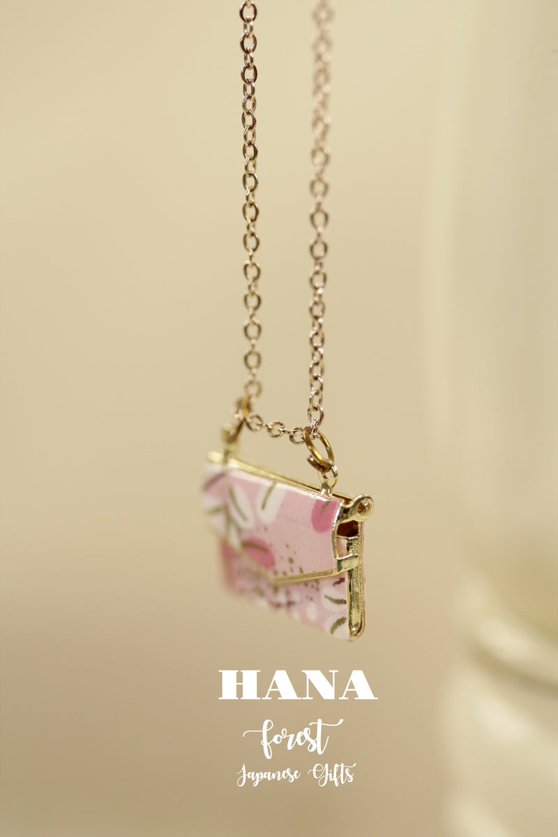 Japanese chiyogami envelope necklace B125