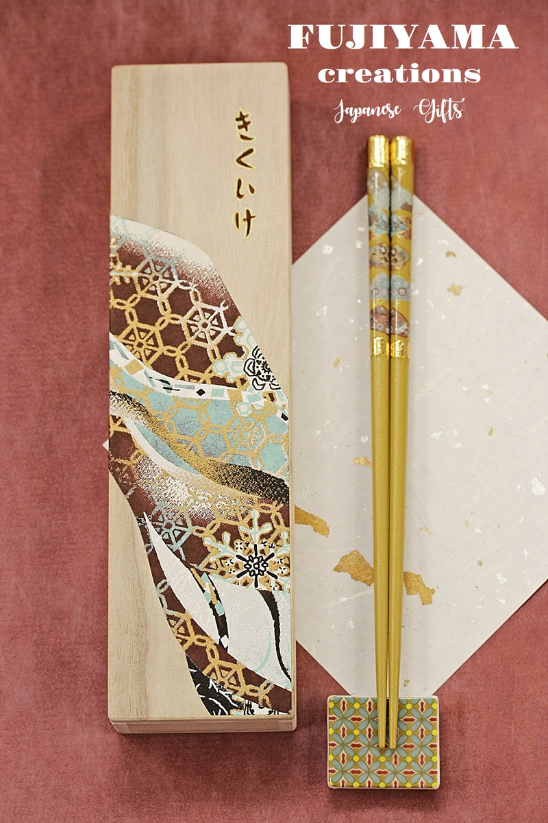 Handmade Japanese Chopsticks set with wooden box,C236