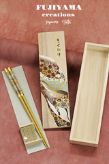 Handmade Japanese Chopsticks set with wooden box,C236
