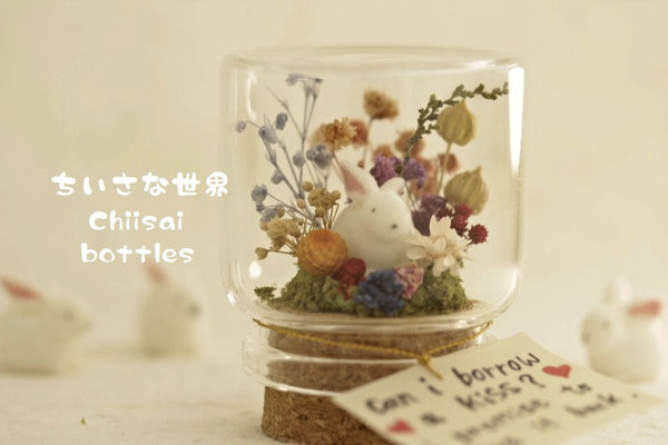 bunny flower message in bottle