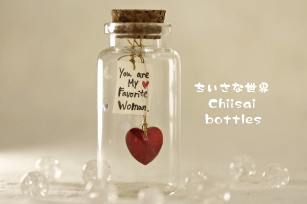 crystal heart message in bottle