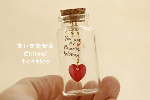 crystal heart message in bottle