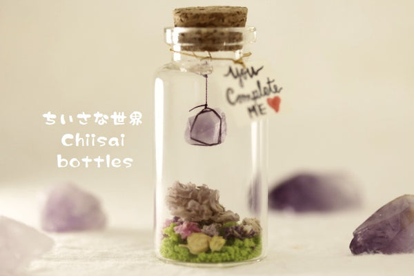 Amethyst,Raw Crystals Gemstone message in bottle
