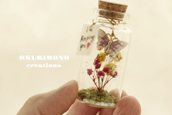 butterfly message in bottle