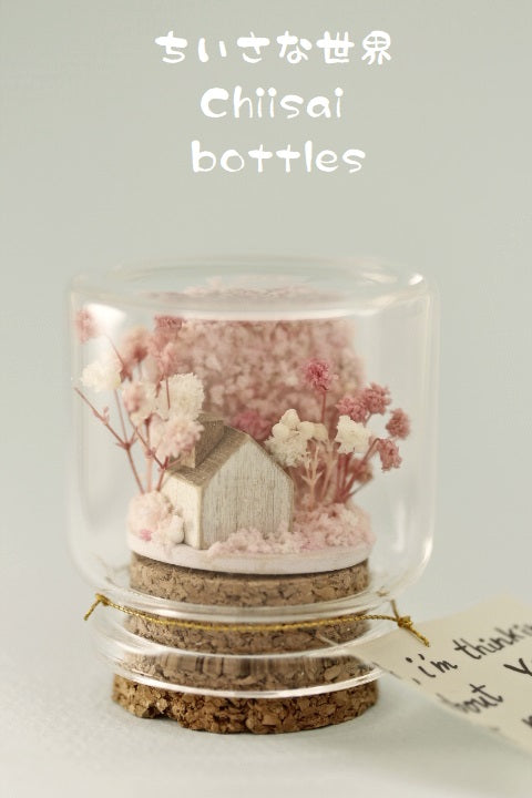 Sakura tree flower message in bottle