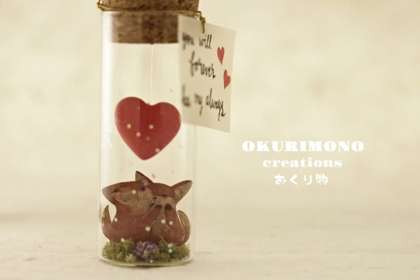 fox lover message in bottle