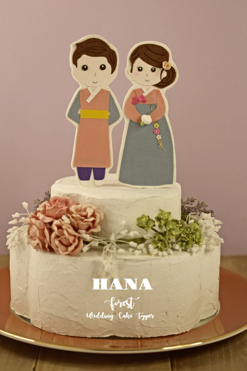 Korean Wedding cake topper,Custom bride and groom cake topper,Personalized Wedding Portrait