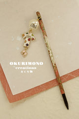 Japanese hair stick,kanzashi geisha hair piece,Hanami Hair Chopsticks