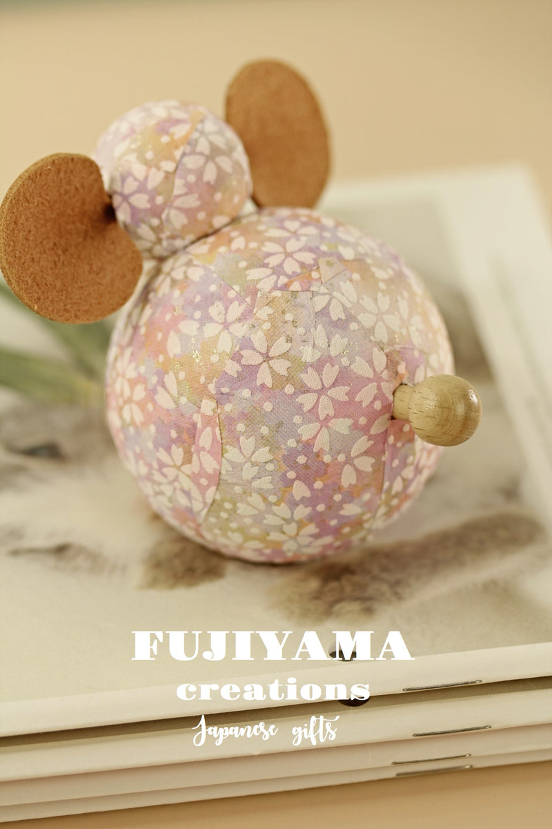 Chiyogami elephant wooden doll,D163