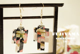 Japanese chiyogami kimono  earrings A128