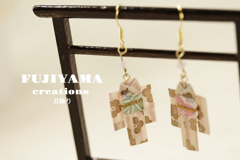 Japanese chiyogami kimono earrings A120