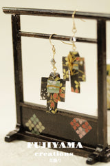 Japanese chiyogami kimono  earrings A131