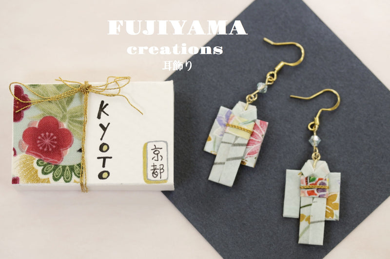 Japanese chiyogami kimono  earrings A124