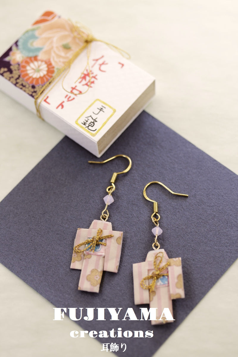 Japanese chiyogami kimono earrings A120