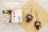 Japanese chiyogami kimono  earrings A123