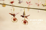 Japanese chiyogami crane earrings A148