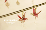 Japanese chiyogami crane earrings A140