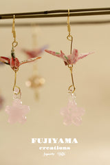 Japanese chiyogami crane earrings A144