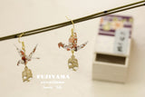 Japanese chiyogami crane earrings A116