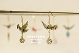 Japanese chiyogami crane earrings A113