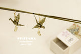 Japanese chiyogami crane earrings A113